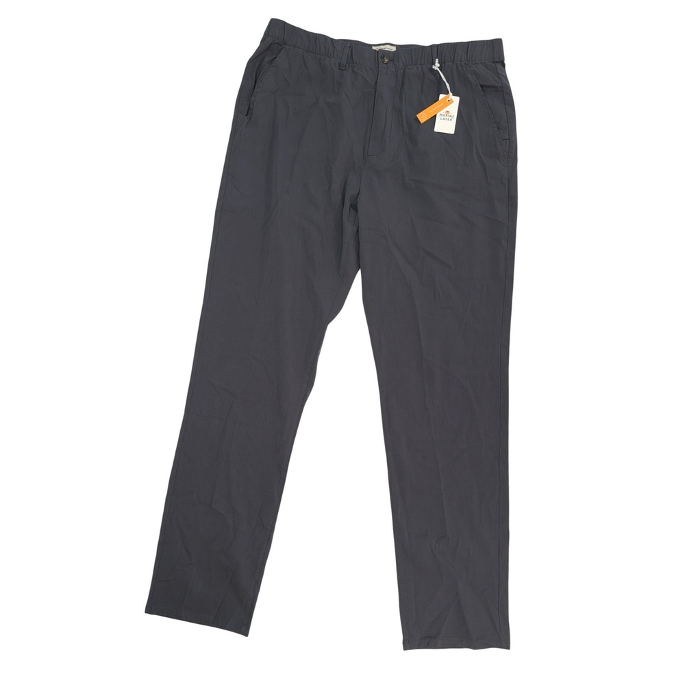 NWT Marine Layer Saturday Breeze Chino Pants Mens XL India Ink Gray Stretch